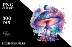 Colorful Astral Mushroom Splash | Stain | Clipart Product Image 3