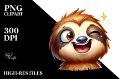 Goofy Cartoon Sloth PNG Product Image 2