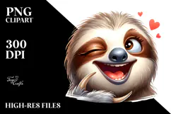 Goofy Cartoon Sloth PNG Product Image 2