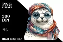 Funny Cute Seal Watercolor Splash | Clipart Product Image 3