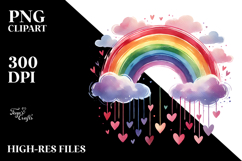 Colorful Rainbow with Hearts PNG Product Image 2