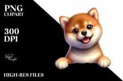 Enthusiastic Baby Shiba Inu | Clipart Product Image 3