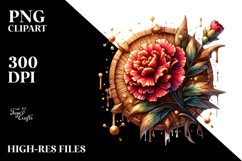 Wooden Stained Carnation Clipart Product Image 3