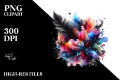 colorful black watercolor splash | Clipart Product Image 3