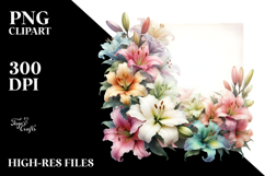 Colorful Lily Horizontal Frame | Sublimation Clipart Product Image 2