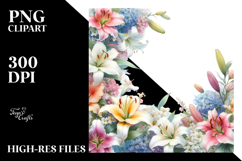 Colorful Lily Horizontal Frame | Sublimation Clipart Product Image 2