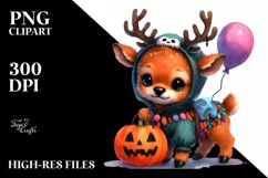 Cute Halloween Elk Sticker | Sublimation Clipart Product Image 3