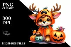 Cute Halloween Elk Sticker | Sublimation Clipart Product Image 3
