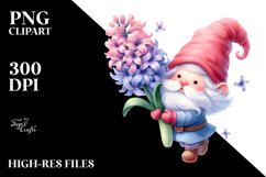 Floating Gnome with Large Hyacinth PNG Product Image 2