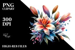 Colorful Lily with Glossy Petals PNG Product Image 1