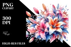 Colorful Lily with Glossy Petals PNG Product Image 3