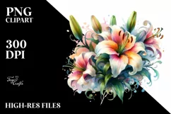 Colorful Lily with Glossy Petals PNG Product Image 1