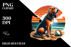 Watercolor Bloodhound Sunset | Sublimation Clipart Product Image 3