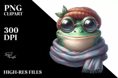 Funny Cute Frog Watercolor Splash | Clipart Product Image 3