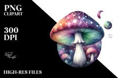 Watercolor Magical Celestial Mushroom | Clipart Product Image 3