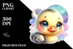 Smiling Cute Baby Canada Goose in Moon | Clipart Product Image 3
