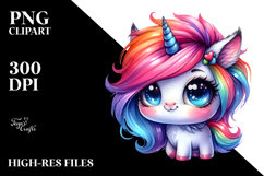 Cute Unicorn with Cool Haircut PNG Product Image 2
