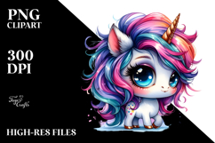 Cute Unicorn with Cool Haircut PNG Product Image 2