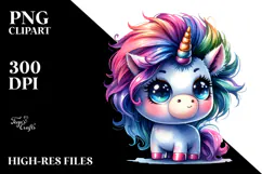 Cute Unicorn with Cool Haircut PNG Product Image 2