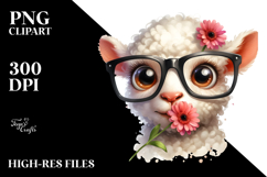 Watercolor Lamb Goofy Smile | Sublimation | Clipart Product Image 2