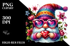 Victory Valentines Gnome Watercolor PNG Product Image 2