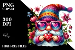Victory Valentines Gnome Watercolor PNG Product Image 2
