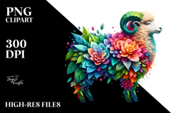 Vibrant Floral Lamb, Transparent PNG Product Image 2