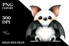 Funny Bat Watercolor Image, PNG Product Image 2