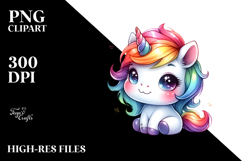 Cute Baby Unicorn Drawing | Sublimation Clipart Product Image 2