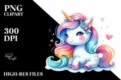 Cute Baby Unicorn Drawing | Sublimation Clipart Product Image 3
