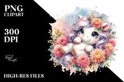 Baby Unicorn Floral Clipart Product Image 3