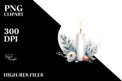 Simple Washed Watercolor Candle Image, High-Res PNG Product Image 2