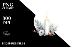 Simple Washed Watercolor Candle Image, High-Res PNG Product Image 2