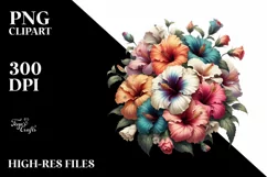 Colorful Bouquet Gold Foil Chrysanthemum | Sublimation Product Image 3