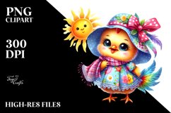 Smiling Baby Rooster with Sun PNG Product Image 2