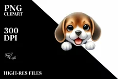 Enthusiastic Funny Baby Beagle Watercolor | Clipart Product Image 1