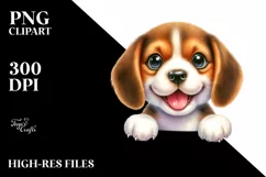 Enthusiastic Funny Baby Beagle Watercolor | Clipart Product Image 3