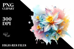 Shiny Pastel Daffodil, Transparent PNG Product Image 1