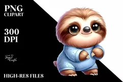 Proud Baby Sloth Watercolor | Sublimation Clipart Product Image 3