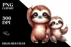 Proud Baby Sloth Watercolor | Sublimation Clipart Product Image 1