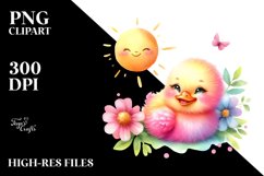 Smiling Cute Baby Duck under Sun PNG Product Image 2