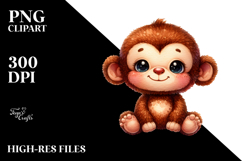 Vibrant Plush Monkey Clipart Product Image 2