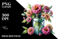 Bottle Zinnia Clipart Product Image 2