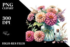 Bottle Zinnia Clipart Product Image 2