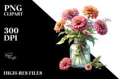 Bottle Zinnia Clipart Product Image 2