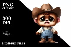 Funny Straw Hat Baby Bear Illustration | Clipart Product Image 1