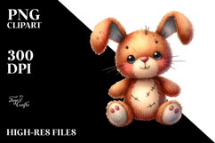 Vibrant Plush Rabbit Watercolor Clipart Product Image 2