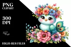Vibrant Peacock Watercolor | Sublimation Clipart Product Image 3