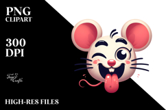 Goofy Mouse with Expressive Winking Eye PNG Product Image 2