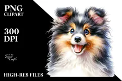 Happy Shetland Sheepdog PNG Product Image 2